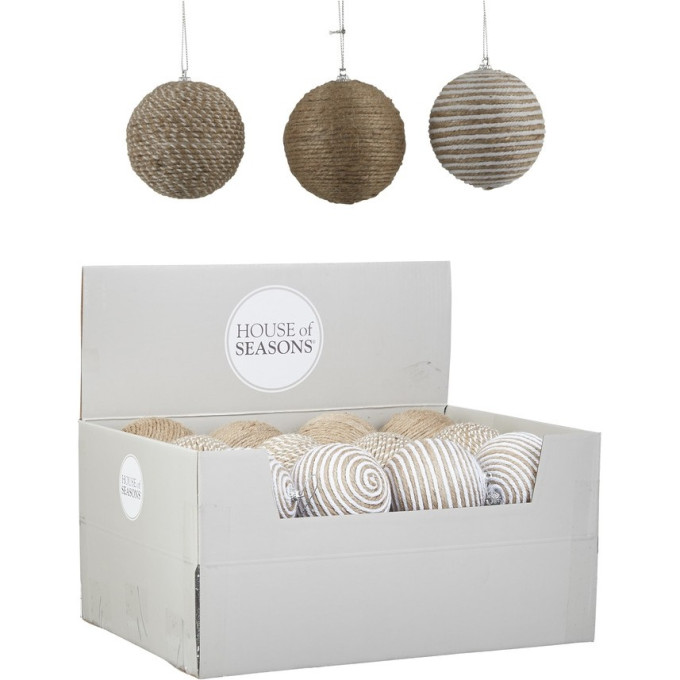 Набор HOUSE OF SEASONS, 24 шт. пенопластовых шаров, диам. 8см, коричневый, 3 вида 83842
